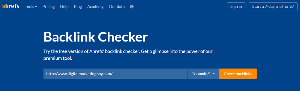 Ahrefs Backlink Checker