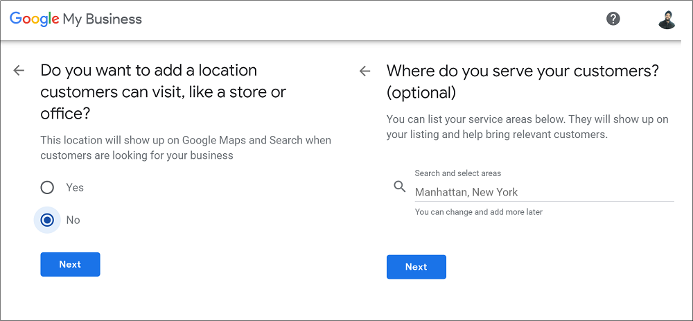 Google My Business Location