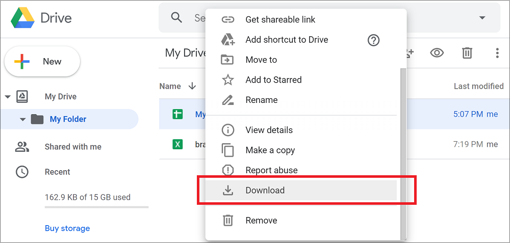Download Files from Google Drive