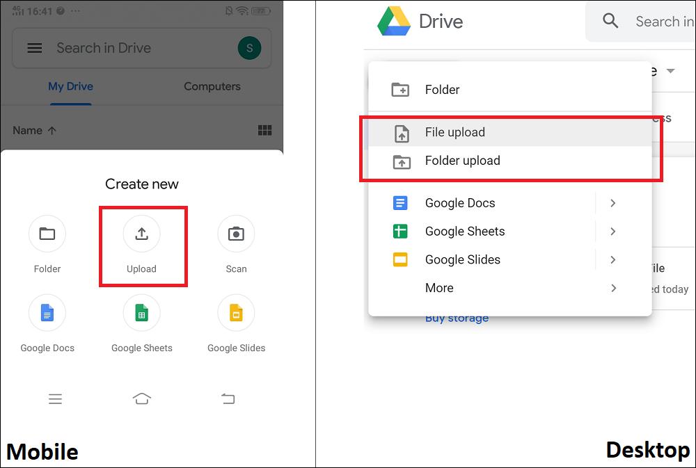 Google Drive Files Upload
