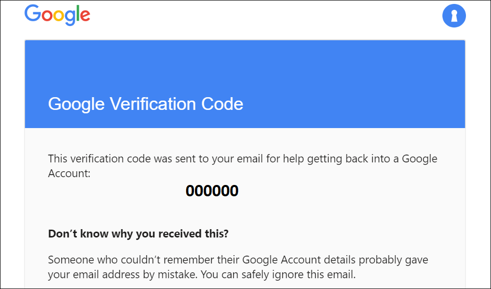 Google Verification Code