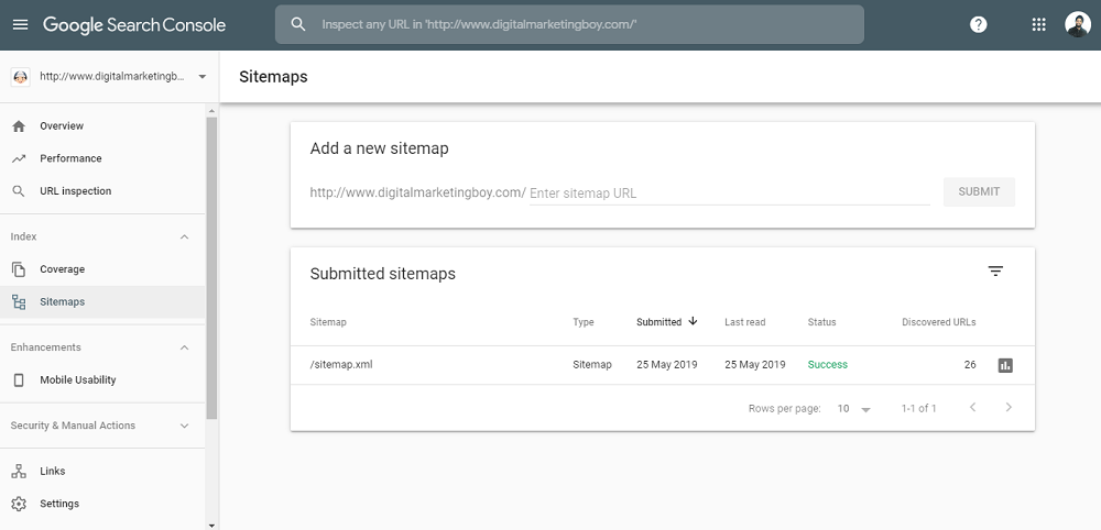 XML Sitemap Indexing