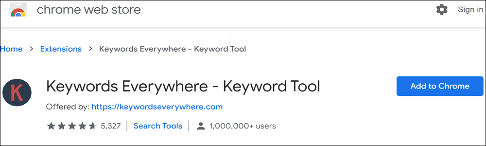 Keywords Everywhere Chrome Extension