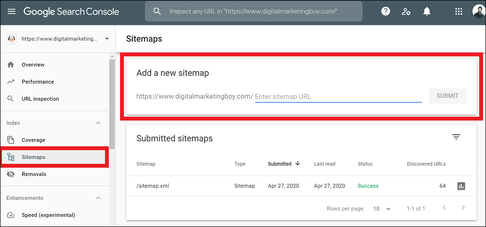 Google Search Console Sitemap