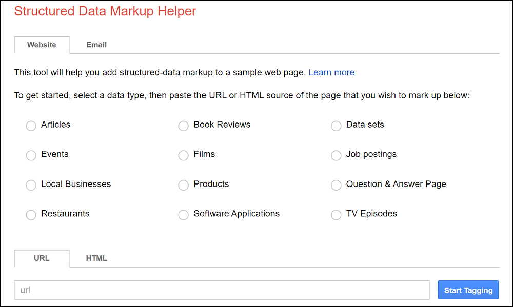 Structured Data Markup Helper