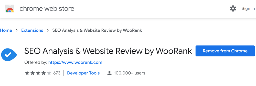 Woorank Chrome Extension