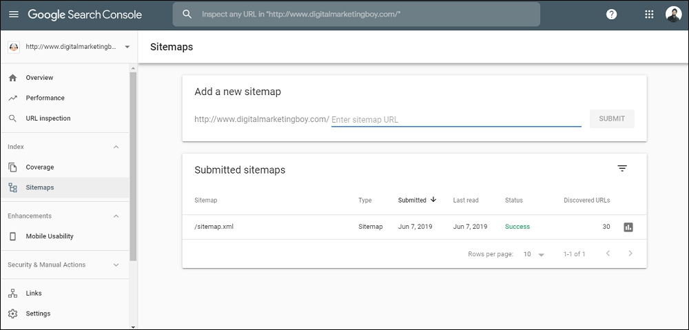 XML Sitemap Google Search Console